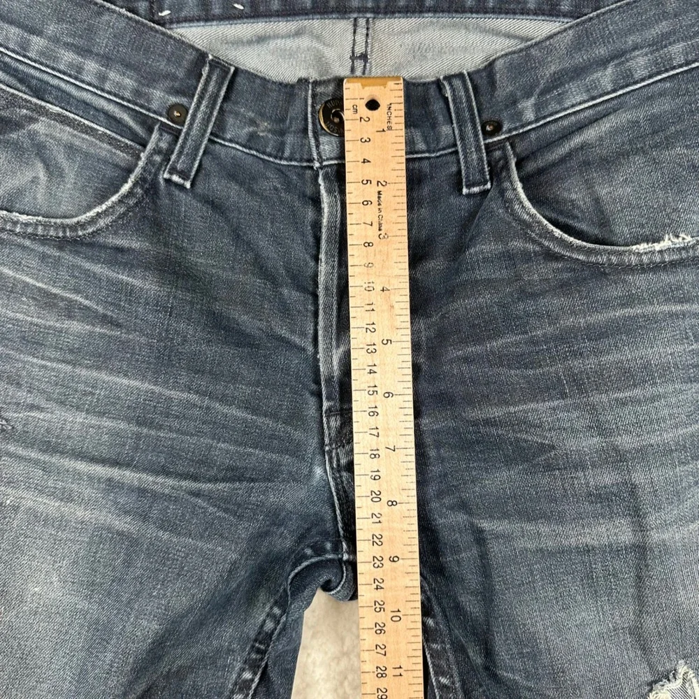 Hudson Blake Slim Straight Mens Distressed Dark Wash Jeans 31x32 Blue M275DND